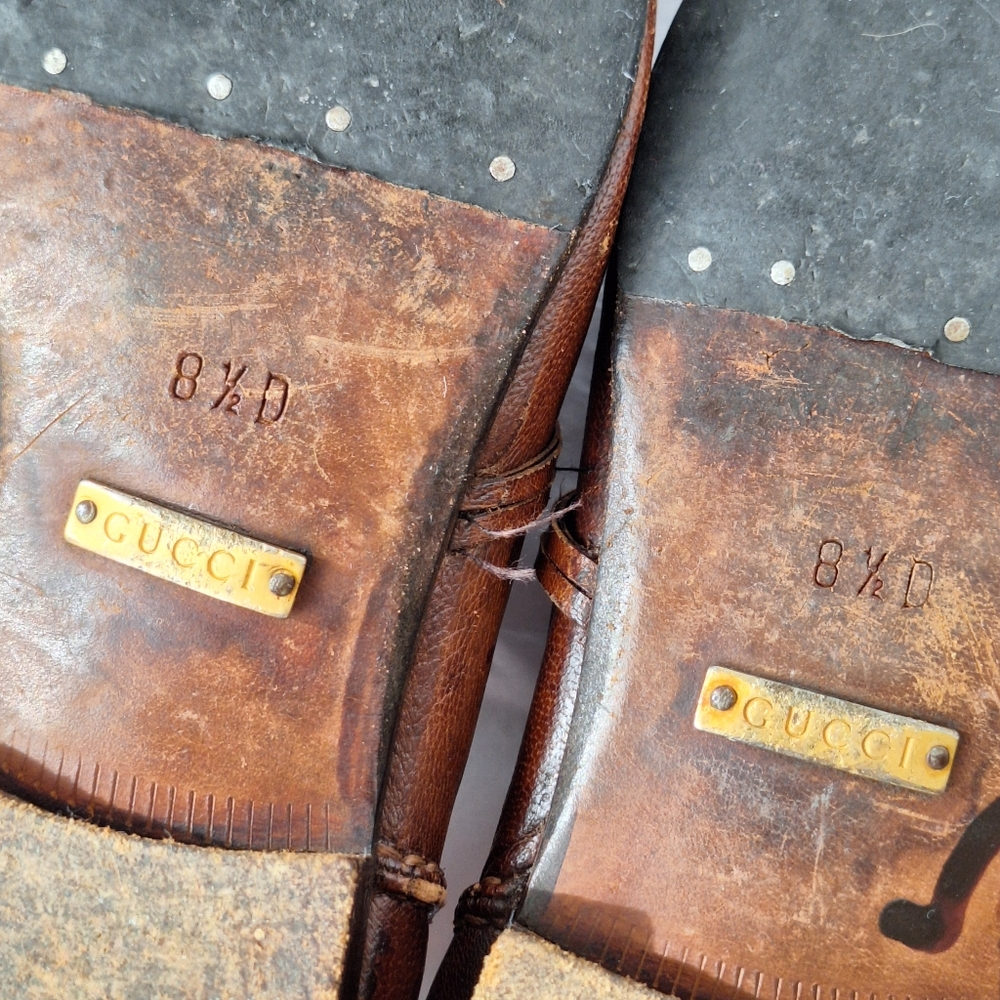 VINTAGE Rare Gucci Horsebit Brown Leather Flat Loafers - 8.5 - Picture 13 of 15